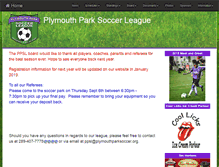 Tablet Screenshot of plymouthparksoccer.org